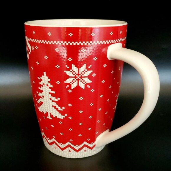 Tim Horton's Snowflake Sweater Mug 2015 Red & White Limited Edition Coffee Cup - Picture 5 of 12